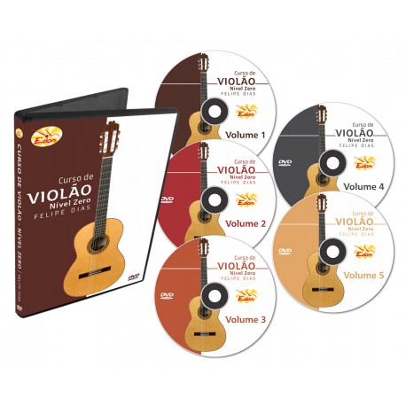 Coleção Curso de Violão Nível Zero 5 DVDs