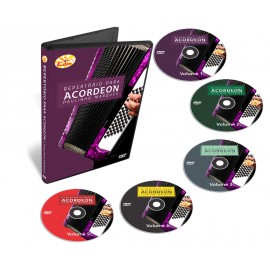 Coleção Curso de Acordeon Repertório Xote em 5 Dvds